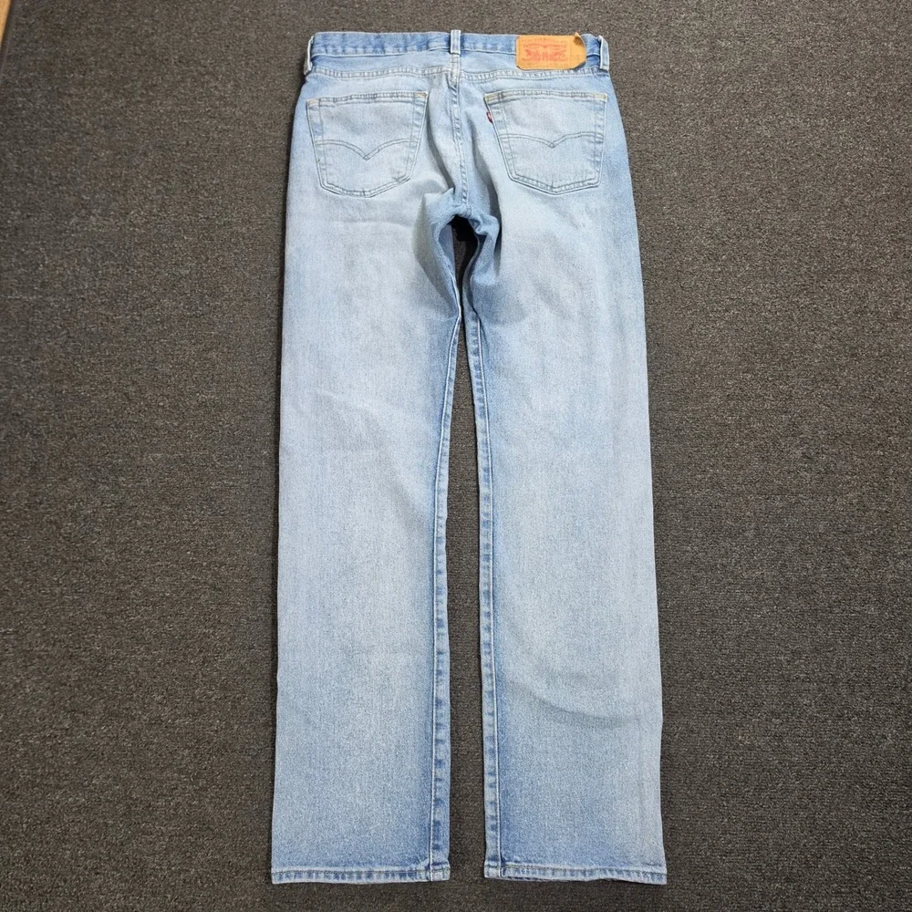 Levi's 501 Original Fit Jeans Mens 33x34 Light Wash Blue Button Fly Straight Leg